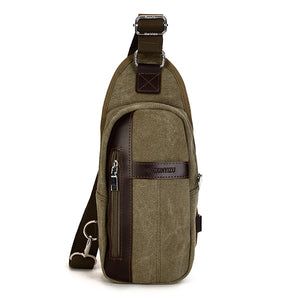 Men's Canvas Leisure Crossbody Bag Outdoor Travel Shoulder Pocket