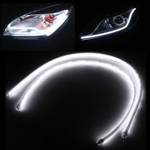 2Pcs 85cm Flexible Car LED Daytime Running Lights DRL Strip Angel Eye DC 12V White