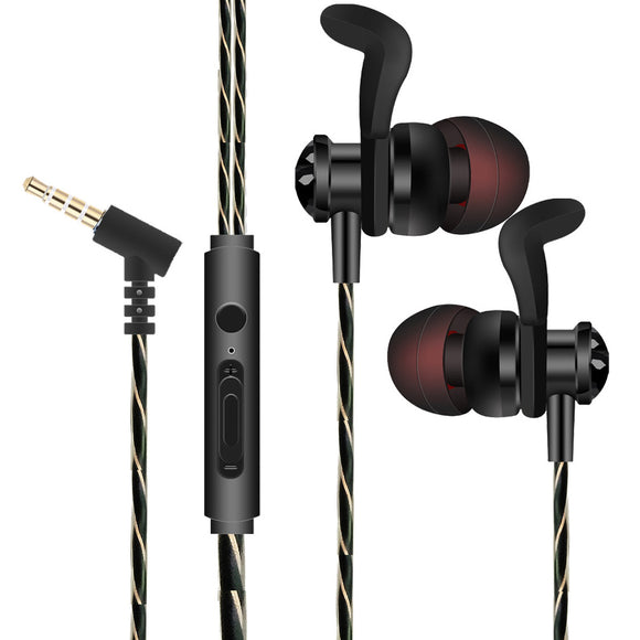 ACZ X8 3.5mm Wired Control Earphone In-ear Heavy Bass Earbuds with Mic for iPhone Xiaomi Huawei