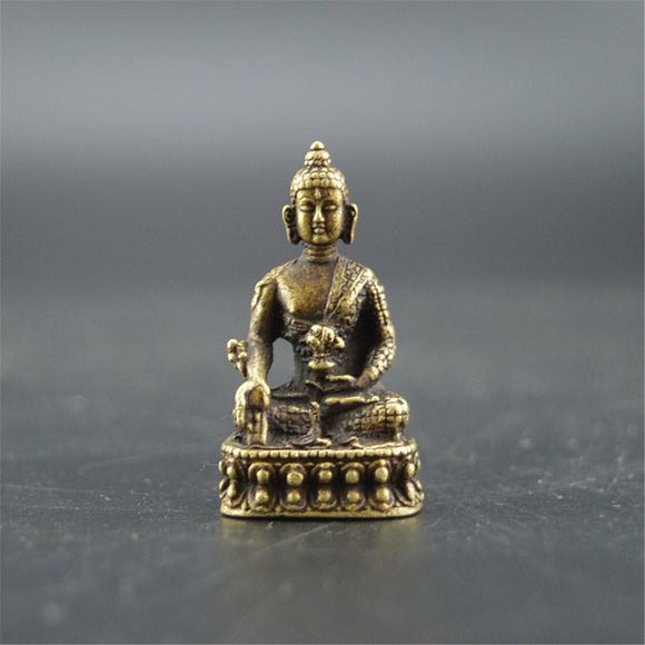 Antique Style Buddha Statue Sculpture Copper Vintage Buddhism God Sakyamuni Figurine Buddha Beads