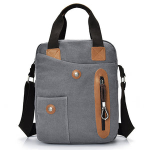 Men Canvas Leisure Business Vertical Crossboby Bag Handbag Light Weight Minimalist Briefcase