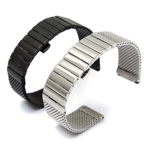 18mm Double Butterfly Buckle Fold Stainless Steel Watch Band