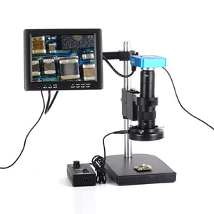 HAYEAR Full Set 34MP Industrial Microscope Camera HDMI USB Outputs with 180X C-mount Lens 60 LED Light Microscope with 8 HD LCD Screen"