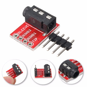 5pcs 3.5mm Plug Jack Stereo TRRS Headset Audio Socket Breakout Board Extension Module