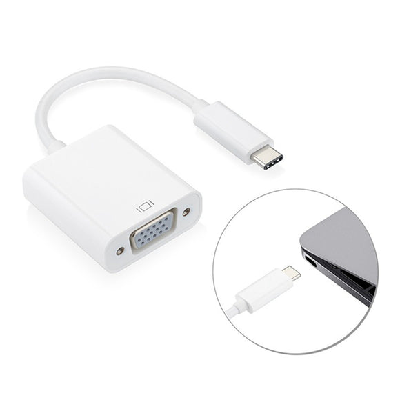 Type C to VGA Female Adapter Cable With Audio Plug For Samsung S8 Apple New Macbook Chromebook Pixel