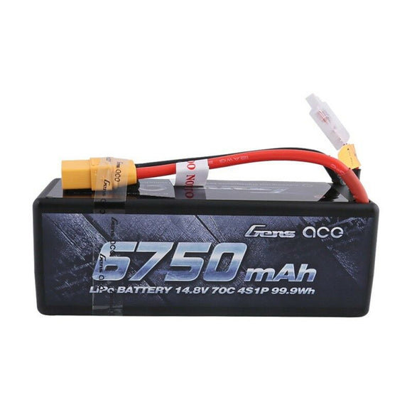 Gens ACE 14.8V 6750mAh 70C 4S1P XT90 Plug Lipo Battery for 1/8 RC Vehicles Model Car