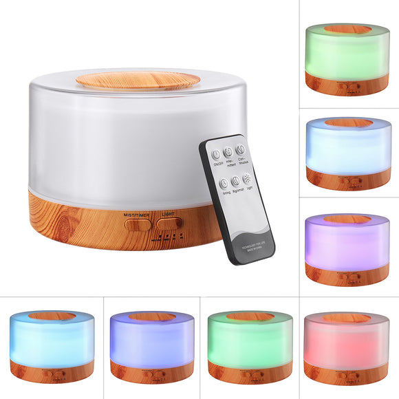 700ML Aromatherapy Essential Oil Diffuser Humidifier Remote Control Humidifier 7 Color LED Lights