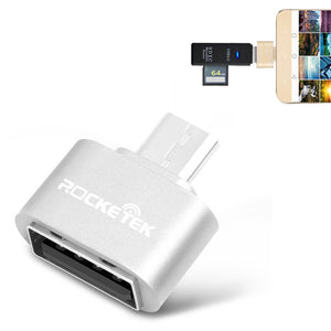 Rocketek Metal Mini Portable Micro USB Male to USB 3.0 Female Adapter Converter for Smartphone PC