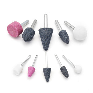 Drillpro 10pcs Abrasive Mounted Stone Grinding Stone Head Wheel Abrasive Tool for Rotary Tool