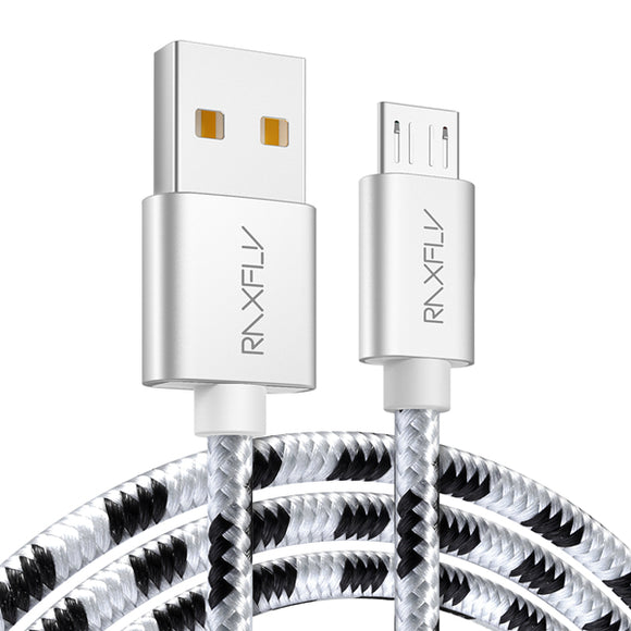 RAXFLY Nylon Braided Micro USB Fast Charging Data Cable 1.2M For Xiaomi Redmi Note 5 6 Pro S7 S6