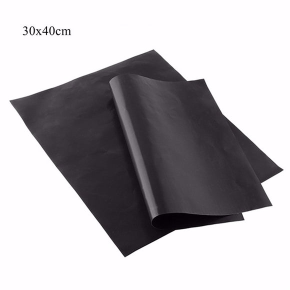 30x40cm PTFE Non-Stick Black Barbeque Reusable Cooking Baking Sheet