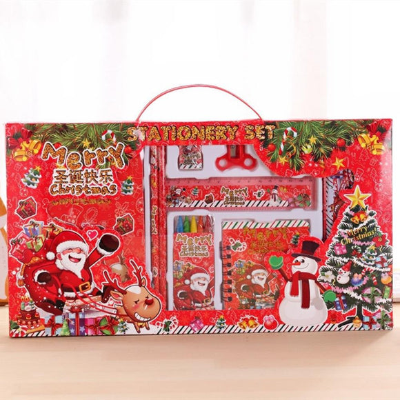 Christmas Stationery Set Pencil Eraser Ruler Sharpener Pencil case Primary School Holiday Gift