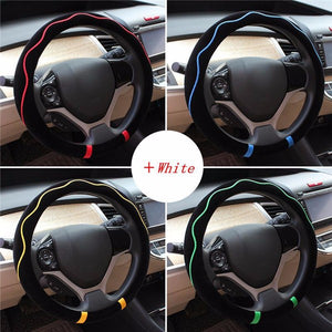 Soft Car Steel Ring Wheel Cover Fluctuwave Plush Grip for Autumn Winter 38CM