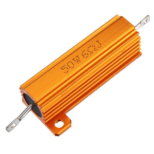 RX24 50W 6R 6RJ Metal Aluminum Case High Power Resistor Golden Metal Shell Case Heatsink Resistance Resistor