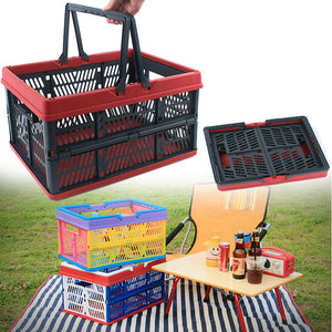 Outdoor Folding Storage Basket PP Plastic Waterproof Compression Packing Picnic Bag Organization Box