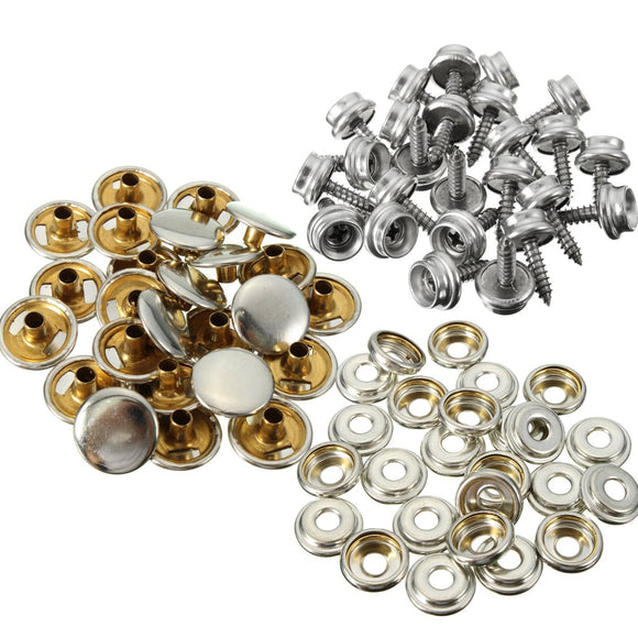 75Pcs Boat Marine Canvas Cover Snap Fasteners Screw Stud Button Socket for Handbags Clothing