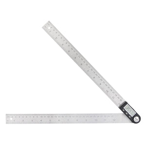 SHAHE 360 Degree 0-300mm Stainless Steel Digital Protractor Goniometer Angle Finder Meter Ruler