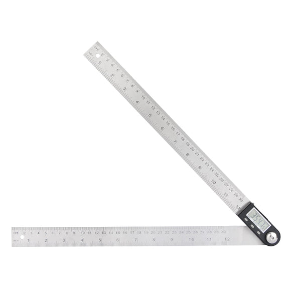 SHAHE 360 Degree 0-300mm Stainless Steel Digital Protractor Goniometer Angle Finder Meter Ruler