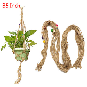 35 Inch Colour Bead Flower Pot Plant Hanger Macrame Jute Rope Garden Decorative Cord