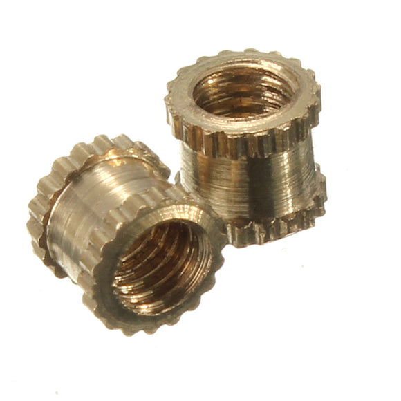 Suleve M3BN1 M3*4mm H62 Brass Knurl Nuts DIY Accessories 100pcs