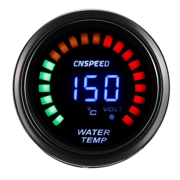 Digital 52mm 2 LED Auto Car Water Temperature Gauge Meter Eletronic Sensor Voltage Indicator