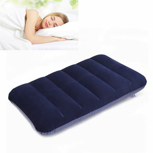 47x 30cm PVC Flocking Portable Inflation Pillow Outdoor Camping Travel Nap Sleeping pillow