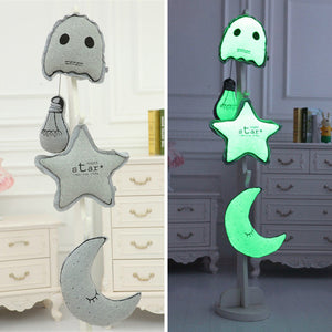 Creative Luminous Star Moon Ghost Light Bulb Plush Throw Pillow Noctilucence Cushion Gifts