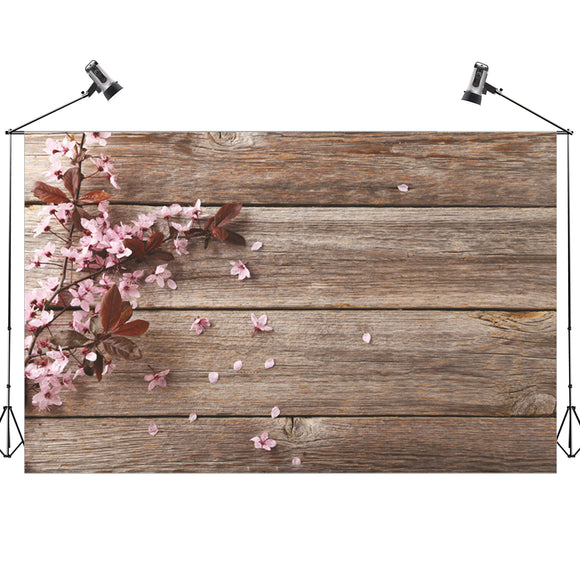 5x3FT Pink Flower Wood Wall Photography Backdrop Studio Prop Background