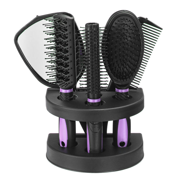 5pcs Comb Mirror Combination Massage Comb Hair Comb Set Mirror Comb Anti-static Household Hairdressing Comb Boutique Set