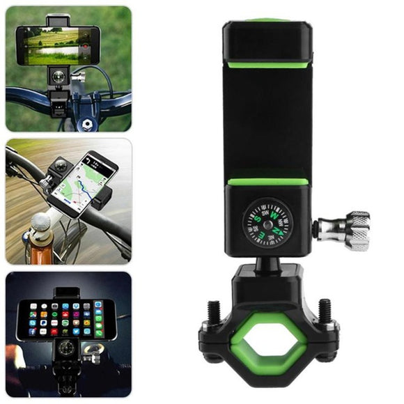 Universal Anti-slip LED Light Compass Bicycle Bike Handlebar Phone Holder Stand for iPhone Xiaomi