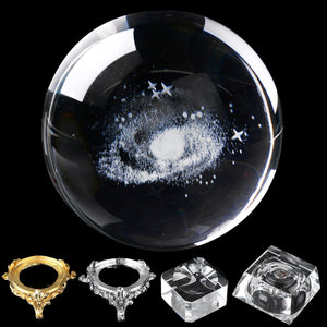 8cm Diameter Globe Galaxy Miniatures Crystals Ball 3D Laser Engraved Quartz Ball