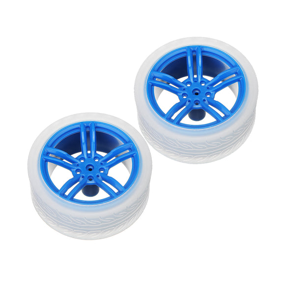 2Pcs 65*27mm Blue Rubber Wheels for TT Motor Arduino Smart Chassis Car Accessories