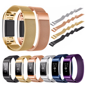 Bakeey Replacement Magnetic Stainless Steel Wristband Strap For Fitbit Charge 2 Tracker