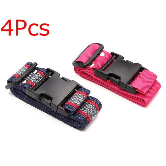 4Pcs Adjustable Suitcase Strap Name Tag Belt for Baggage Luggage Travel