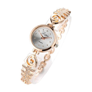 LVPAI P123 Fashion Women Quartz Wristwatch Luxury Fish Bone Strap Ladies Dress Bracelet Watch