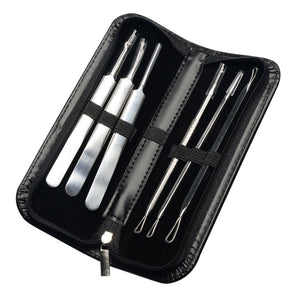 Minleaf ML-BR02 Dual Head Blackhead Remover Kit 6 Pieces Blackhead Extractor Acne Removal Tool Set for Treating Comedones Whitehead Facial Acne Blackhead Acne Remover