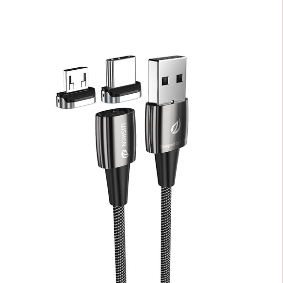 WSKEN 3A Magnetic Type C Micro USB Fast Charging Data Cable For HAUWEI XIAOMI VIVO OPPO