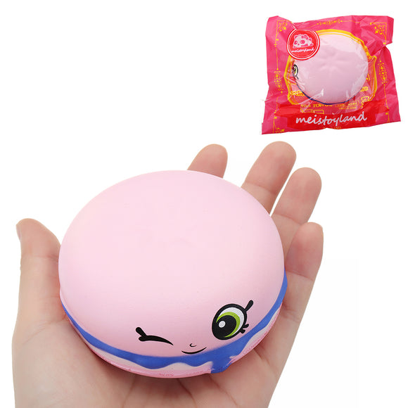 Meistoyland Squishy Burger Bread Soft Slow Rising Bun Kawaii Cartoon Toy Squeeze