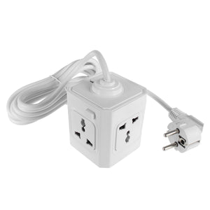 EU Universal Paragraph Cube with USB Total Control Charging Switch Socket 3M