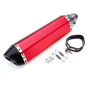 470mm Stainless Steel Motorcycle DirtBike ATV Exhaust Muffler 38-51mm Red