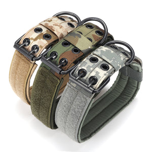 M Tactical Military Adjustable Dog Training Collar Nylon Leash w/Metal Buckle