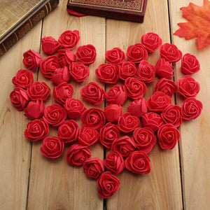 50pcs 2.5cm Artificial Roses PE Foam Rose Flower Wedding Party Home Decoration Valentine's