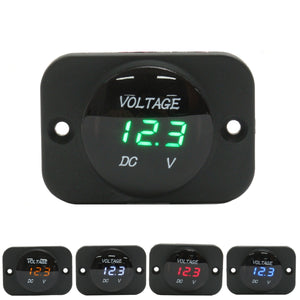 12V-24V Waterproof LED Volt Meterr Voltage Meter Gauge For Car Motorcycle Boat Marine