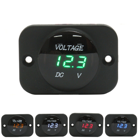 12V-24V Waterproof LED Volt Meterr Voltage Meter Gauge For Car Motorcycle Boat Marine