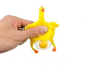 Creative Chicken Laying Hens Squeeze Toys Key Chain For Families Friends Gift