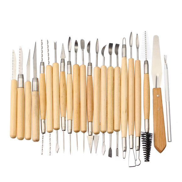 22Pcs Pottery Clay Tool Set Sculpting Polymer Modeling Art Carving DIY Kits