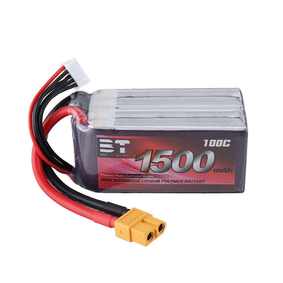 BT 14.8V 1500mAh 100C 4S Lipo Battery XT60 Plug for RC Racing Drone