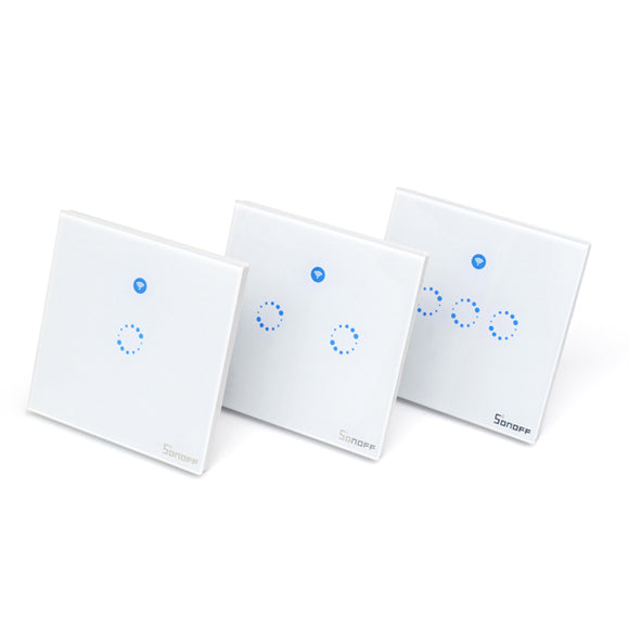 SONOFF T1 1-3 Gang AC 90V-250V 600W WiFi And RF 86 Type UK Smart Wall Touch Light Switch Module