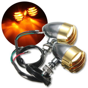 Motorcycle Bullet Turn Signal Blinker Light Indicator Amber For Harley Honda Yamaha