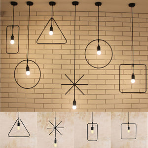 E27 Geometric Hanging Light Industrial Ceiling Pendant Lamp Lampshade Fixture